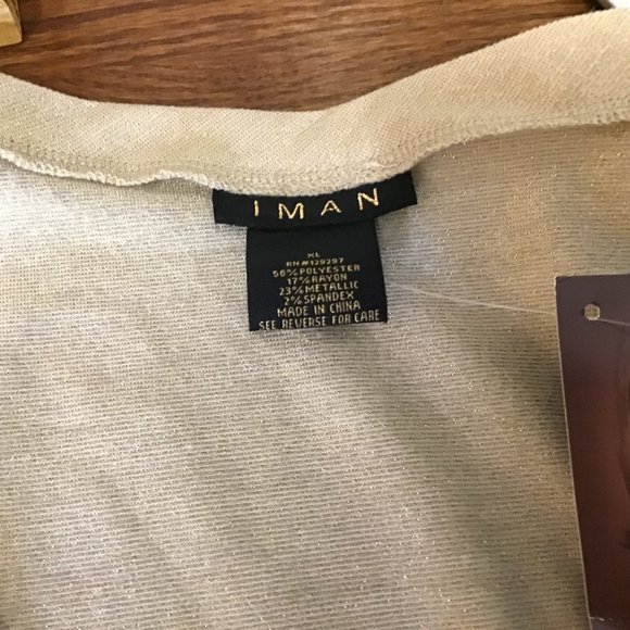 Iman Gold speckled Women's Blouse, XL, NWT - Picture 3 of 10